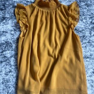 Banana Republic golden rod yellow Ruffle Sleeve Blouse